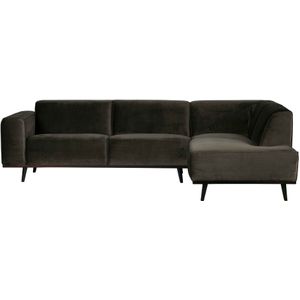 BePureHome Statement Velvet Hoekbank Rechts - Luxueus en elegant design - Breedte 274 cm - Fluweel Warm Groen