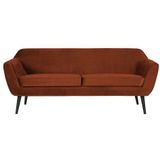 WOOOD Rocco Sofa 187 Cm Fluweel Roest - Luxueuze bank met strak design - Hoog zitcomfort - H 75 cm x B 187 cm x D 82 cm