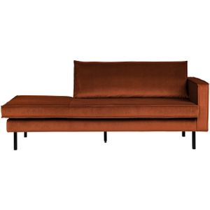 BePureHome Rodeo Daybed Rechts - Velvet - Roest - 85x203x86