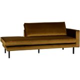 BePureHome Rodeo Daybed Rechts - Velvet - Honing Geel - 85x203x86 - Chique en eigentijds design