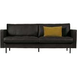 BePureHome Rodeo Classic Bank 2,5-zits Zwart - Klassiek en royaal design - Bekleed met gerecycled leer - H 83 cm x B 230 cm x D 88 cm