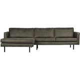 BePureHome Rodeo Chaise Longue Links - Eco-leder - Army