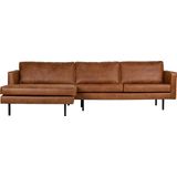 BePureHome Rodeo Chaise Longue Links - Leer - Cognac - Royale chaise longue bank