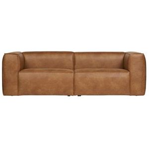 WOOOD Bean Bank 3,5 Zits - Cognac Recycle Leer - Stoer en Robuust Design - Hoge Zitcomfort - H 73 cm x B 246 cm x D 96 cm