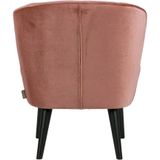 WOOOD Sara Fauteuil - Velvet - Oud Roze - 59x71x70