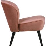 WOOOD Sara Fauteuil - Velvet - Oud Roze - 59x71x70