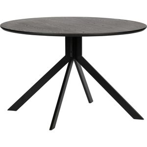 WOOOD Exclusive Bruno Eettafel Rond - Mdf - Zwart - 75xØ120