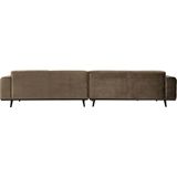 BePureHome Statement XL 4-zitsbank - Fluweel Taupe - Basic design - Afmeting: 77x372x93 cm