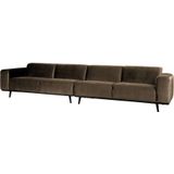 BePureHome Statement XL 4-zitsbank - Fluweel Taupe - Basic design - Afmeting: 77x372x93 cm