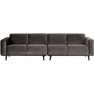 BePureHome Statement 4-zits Bank 280 Cm Fluweel Taupe - Luxueus en elegant design