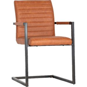 WOOOD Bas Eetkamerstoel - Pu - Cognac - 87x54x62