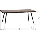 BePureHome Rhombic Eettafel - Hout/Metaal - Naturel - 76x180x90