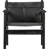 BePureHome Chill Fauteuil - Echt Leer - Zwart - 75x68x72