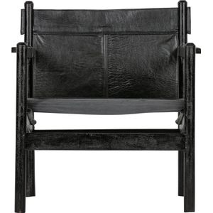 BePureHome Chill Fauteuil - Echt Leer - Zwart - 75x68x72