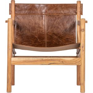 BePureHome Chill Fauteuil - Echt Leer - Bruin - 75x68x72