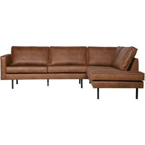 BePureHome Rodeo Hoekbank Rechts - Recycle Leer - Cognac - Stoer en Modern Design