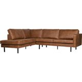 BePureHome Rodeo Hoekbank Links - Leer Cognac - Modern en stoer design - Royaal zitcomfort