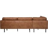 BePureHome Rodeo Hoekbank Links - Leer Cognac - Modern en stoer design - Royaal zitcomfort