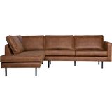 BePureHome Rodeo Hoekbank Links - Leer Cognac - Modern en stoer design - Royaal zitcomfort