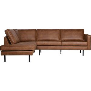 BePureHome Rodeo Hoekbank Links - Leer Cognac - Modern en stoer design - Royaal zitcomfort