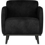 BePureHome Statement Fauteuil Met Arm - Polyester - Zwart - 77x72x93