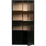 WOOOD Vitrine »Silas«, mit Metalltüren, H 200 cm x B 100 cm
