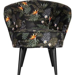 WOOOD Bo Fauteuil - Velvet - Bloem Print - 71x69x76