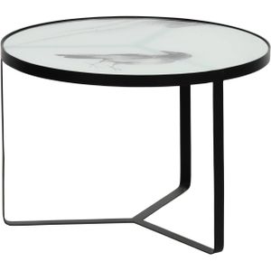 BePureHome Fly Bijzettafel - Metaal/Glas - Zwart - 38x55x55