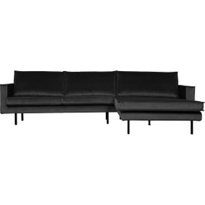 BePureHome Rodeo Chaise Longue Rechts - Velvet - Antraciet