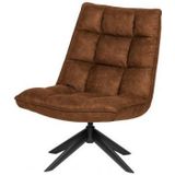 WOOOD Jouke Draaifauteuil - Kunstleer - Cognac - 97x70x85