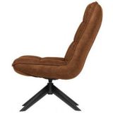 WOOOD Jouke Draaifauteuil - Kunstleer - Cognac - 97x70x85