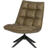 WOOOD Jouke Draaifauteuil - Kunstleer - Groen - 97x70x85