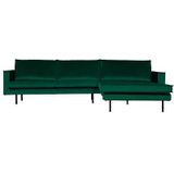 BePureHome Rodeo Chaise Longue Rechts - Velvet - Groen - 85x300x86 - Royale chaise longue bank