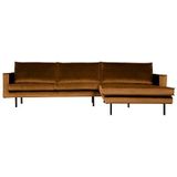 Rodeo Chaise Longue Rechts Velvet Honing Geel