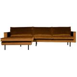 Rodeo Chaise Longue Links Velvet Honing Geel