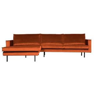 BePureHome Rodeo Chaise Longue Links - Velvet - Roest