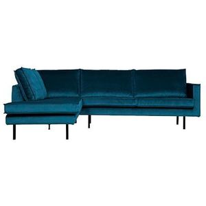 BePureHome Rodeo Hoekbank Links - Velvet - Blauw