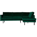 BePureHome Rodeo Hoekbank Rechts - Velvet - Green Forest - Eigentijds en chique design - 85x266x86 - Stevig zitcomfort