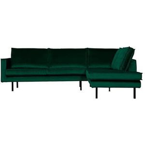 BePureHome Rodeo Hoekbank Rechts - Velvet - Green Forest - Eigentijds en chique design - 85x266x86 - Stevig zitcomfort