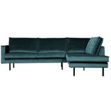 BePureHome Rodeo Hoekbank Rechts - Velvet - Teal - 85x266x86