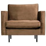 BePureHome Rodeo Classic Fauteuil - Velvet - Taupe - 83x98x88