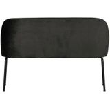 BePureHome Vogue Eetbank - Velvet - Zwart - Stijlvolle, comfortabele eettafelbank - H 82,5 x B 120 x D 59 cm