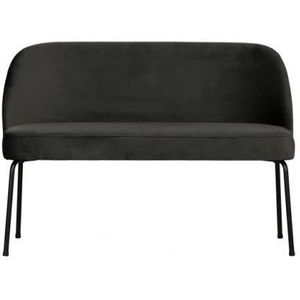 BePureHome Vogue Eetbank - Velvet - Zwart - Stijlvolle, comfortabele eettafelbank - H 82,5 x B 120 x D 59 cm