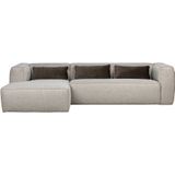 WOOOD Exclusive Bean Hoekbank Links - Lichtgrijs Gemêleerd - Comfortabel en Stevig - Breedte 305 cm