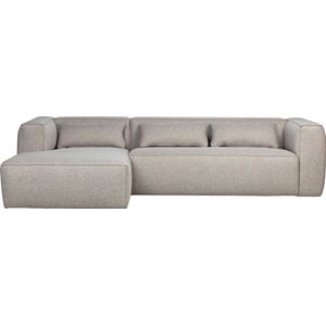 WOOOD Exclusive Bean Hoekbank Links - Lichtgrijs Gemêleerd - Comfortabel en Stevig - Breedte 305 cm