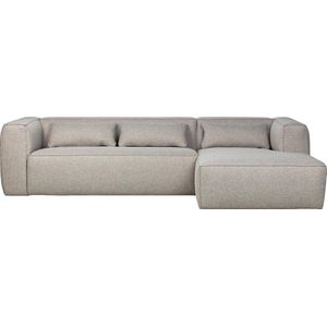 WOOOD Exclusive Bean Hoekbank Rechts - Lichtgrijs Gemêleerd - Comfortabel en Robuust - 305x73x96 cm