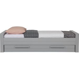 WOOOD Dennis bed incl. Bedlade - Grenen - Betongrijs - 219x53x95