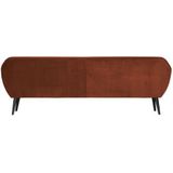 WOOOD Rocco XL Sofa - Velvet - Roest - 75x230x82 - Moderne 4-zits bank