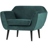 WOOOD Rocco Fauteuil - Velvet - Teal - 75x92x81