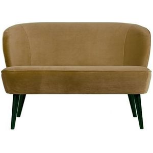 WOOOD Sara Bankje Fluweel Army - Luxueus zachte bekleding - H 73 cm x B 110 cm x D 72 cm - Stijlvol en comfortabel bankje